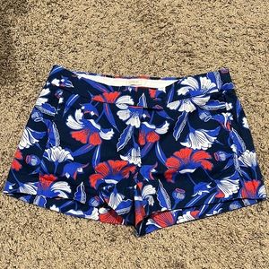 Women’s J. Crew printed shorts size 4-red navy white and blue
